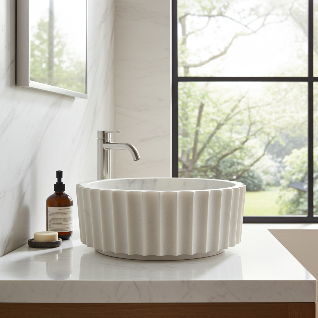 White Marble Washbasin - ALBA