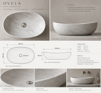 OVELA - Hvit marmorservant