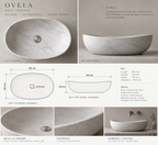 OVELA - Hvit marmorservant