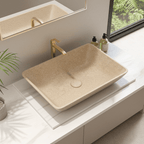 Kalksteinservant IVIO 55 – varm beige Galala-kalkstein fra Egypt, rektangulær form
