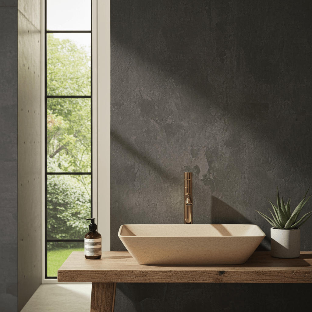 Kalksteinservant IVIO 55 – varm beige Galala-kalkstein fra Egypt, rektangulær form