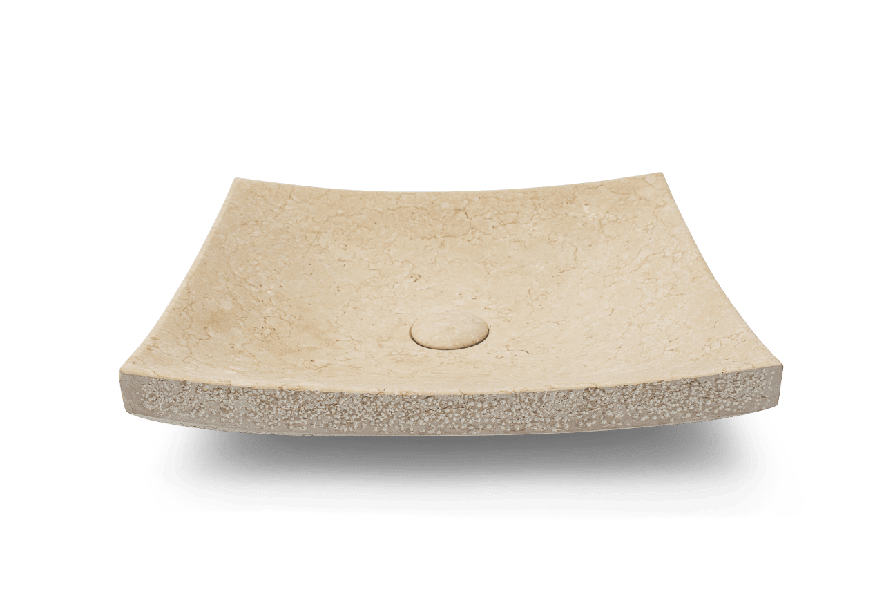 Kalksteinservant PLASO – varm beige Galala-kalkstein fra Egypt