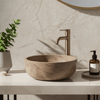 Light Emperador marmorservant SOLA – brun-beige spansk marmor med delikate årer