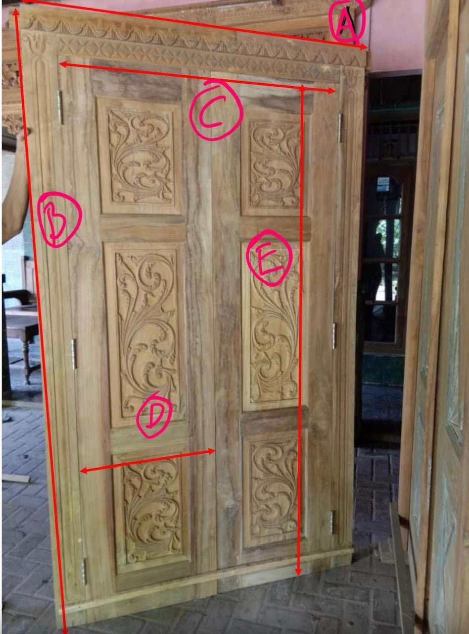 Teak Antique Wood Double Door - ELVV Servanter