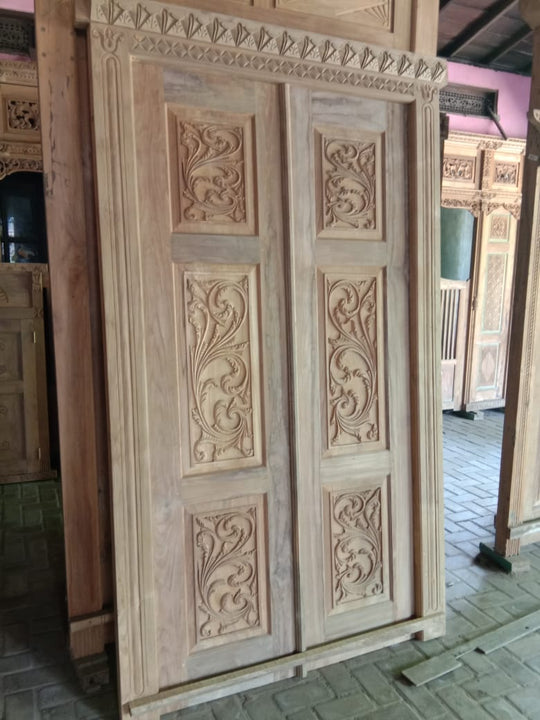 Teak Antique Wood Double Door